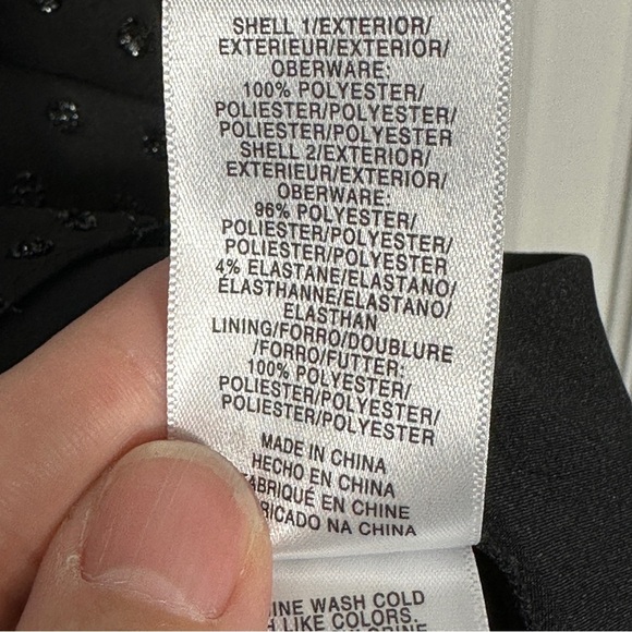 Jones New York tank, black, sz L, sheer top layer with sparkly polka dots - Picture 7 of 11